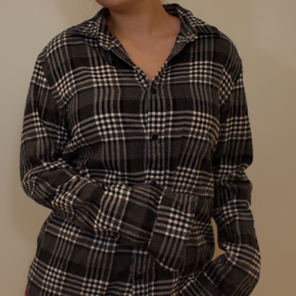 Black and White Flannel Shirt